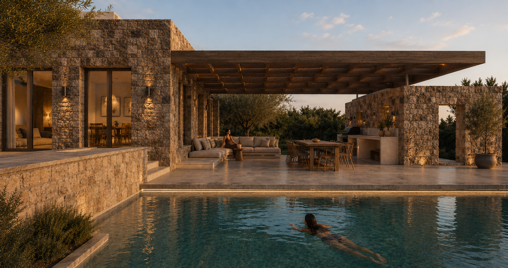 Aether Villa in Kythnos interior view